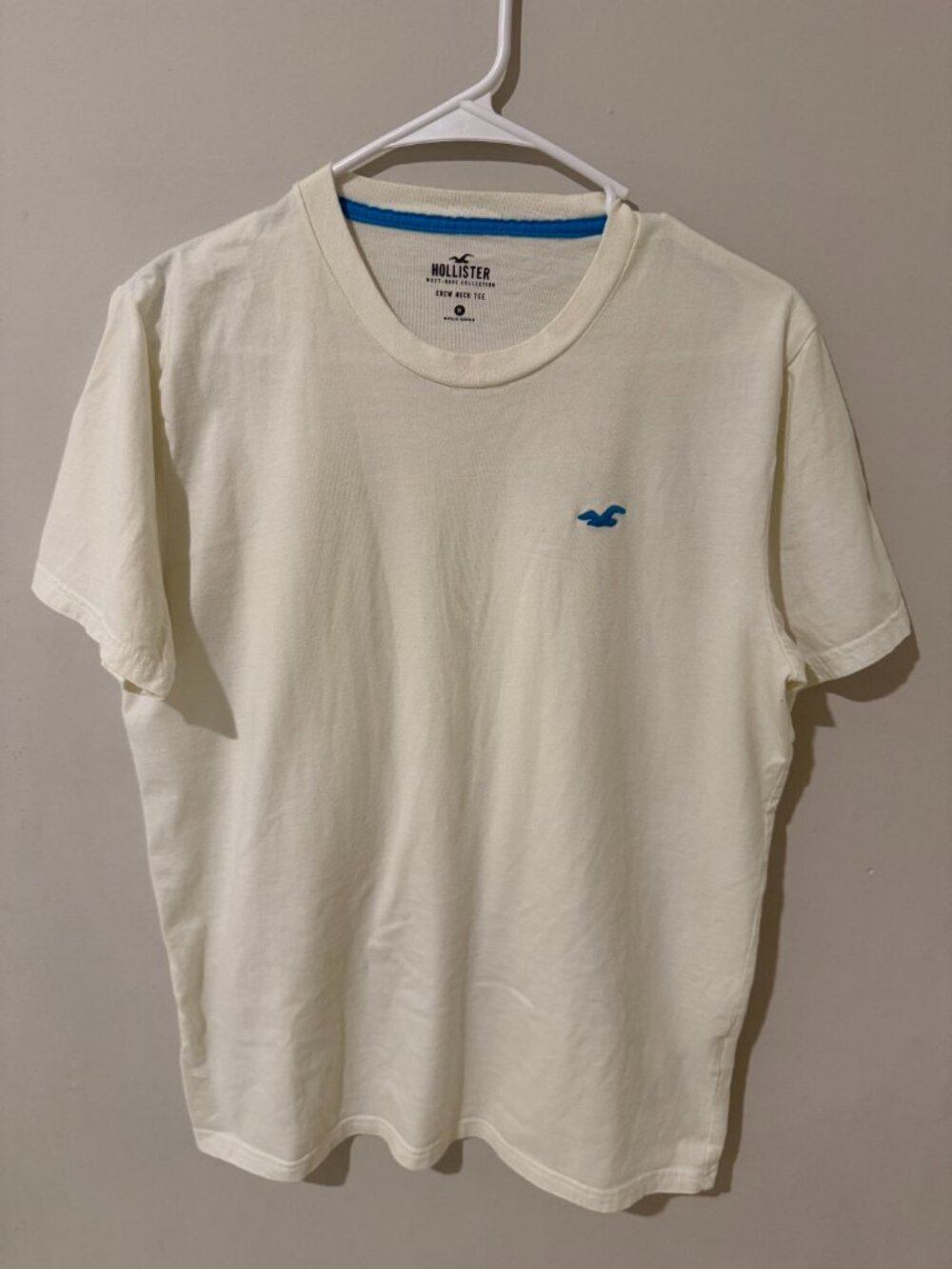 Hollister Must-Have Collection Crew Neck T-Shirt Mens M Cream White